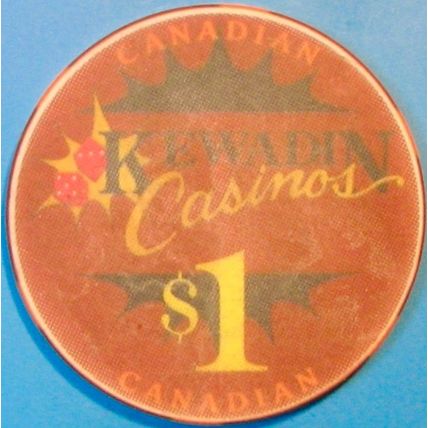 Kewadin. $1 Casino Chip. Canadian. X86.