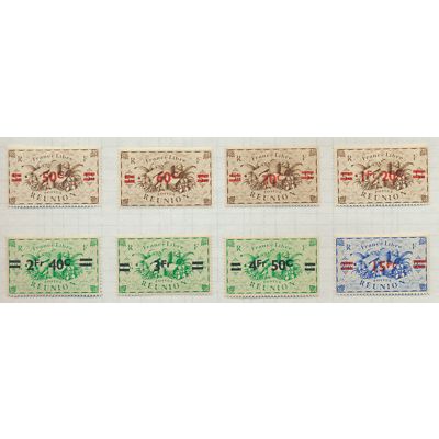 Reunion Stamps Scott #240 To 247, Mint Hinged