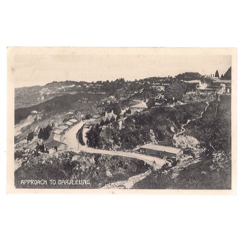 APPROACH TO DARJEELING, INDIA unused vintage postcard =