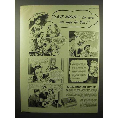 1940 Camay Soap Ad - Last Night He Was All Eyes for You