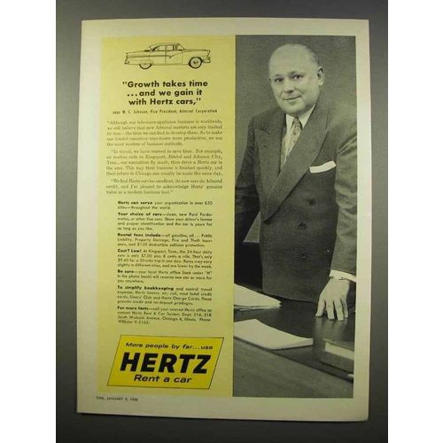 1956 Hertz Rent-A-Car Ad - Growth Takes Time