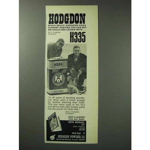 1971 Hodgdon H335 Powder Ad - Goes Varmint Hunting