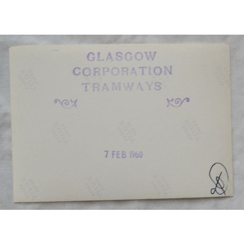 Photo Glasgow Tram 7 February 1960
