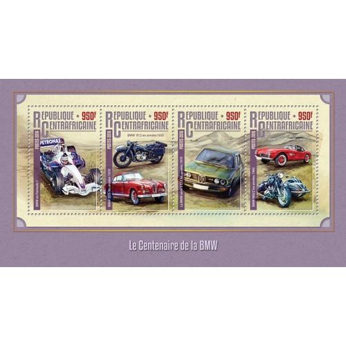 CENTRAL AFRICA 2016 SHEET MNH BMW MOTORCYCLES CARS AUTOS 2