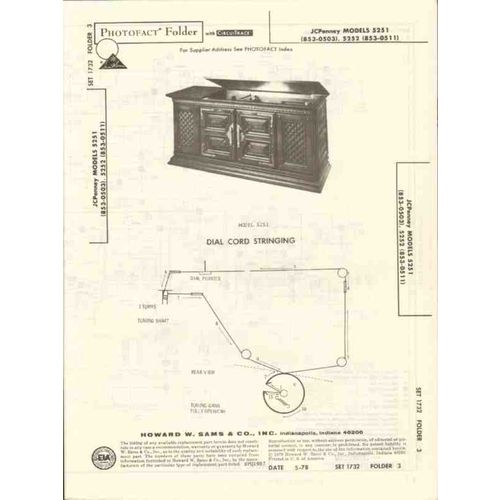 JCPENNEY models 5251 853-0503 and 5252 853-0511 Sams Fotofact manual