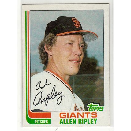 1982 Topps baseball card 529 Allen Ripley- Giants