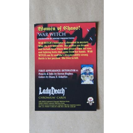 Lady Death All-Chromium Base trading Card # 96 (C) 1994 Chaos Krome comics