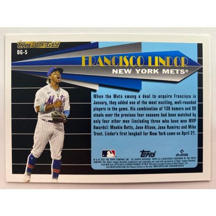 2021 Topps Update Black Gold #BG5 Francisco Lindor