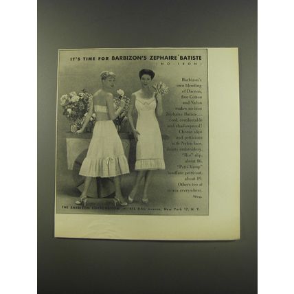 1956 Barbizon Rio Slip and Petti-Vamp Petticoat Advertisement
