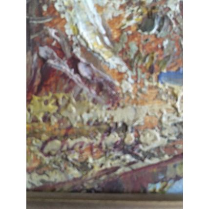 Vintage Original Oil On Canvas Painting Framed Presented by June Hemmings