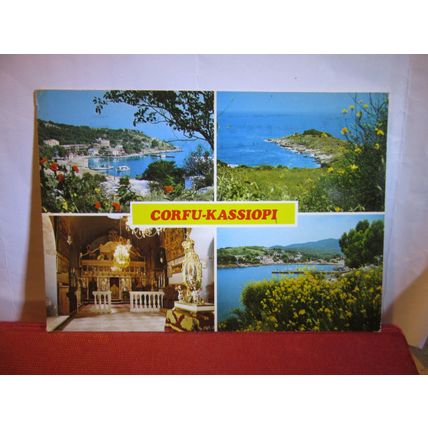 KASSIOPI, CORFU, GREECE used postcard 1982 pm #