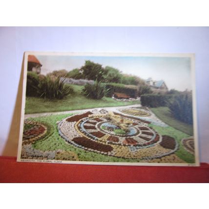 the FLORAL CLOCK, WEYMOUTH, DORSET used postcard Photochrom 1939 pm =