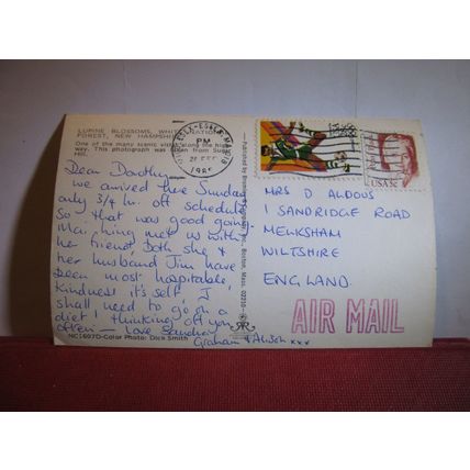 WHITE FOREST, NEW HAMPSHIRE, USA used postcard 1985 pm #