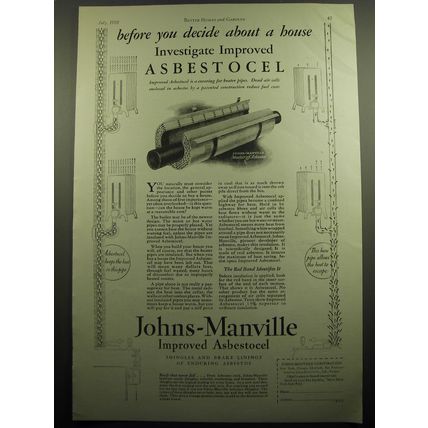 1928 Johns-Manville Asbestocel pipe covering Ad - Before you decide