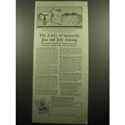 1928 Certo Corporation Ad - The A.B.C. of successful jam and jelly making