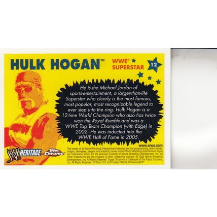 HULK HOGAN 2006 AUTOGRAPHED WWE SUPERSTAR HALL OF FAME WRESTLING WORLD CHAMPION
