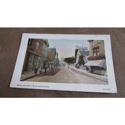 1920 fr Postcard - High street scene, Sittingbourne - Kent