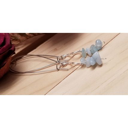 Handmade Aqua Chip Earrings