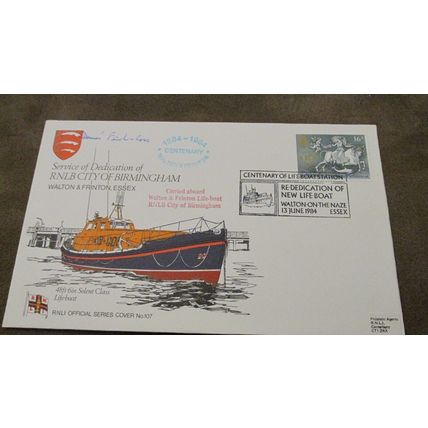 Cox Signed 1984 Cover - RNLI Lifeboat City of Birmingham- Walton & Frinton Essex
