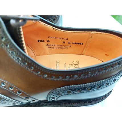 NEW UNWORN CROCKETT & JONES MENS BROWN CORDOVAN BROQUE DOUBLE RUBBER SOLE & HEEL