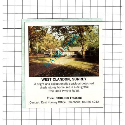 West Clandon Surrey House Sale Advert - 1990 Clipping / Print