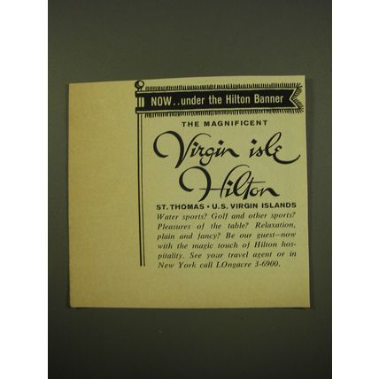 1961 Virgin Isle Hilton Hotel Advertisement - Now Under the Hilton Banner