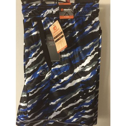 NEW And 1 Mens Medium Basketball Blue Camo Shorts - 32/34 8'' Inseam