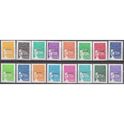 Mayotte 2002 Yvert 112 - 127 Neuf ** Cote (2017) 35.40 € Marianne de Luquet