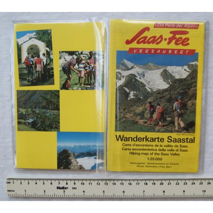 1990 Kummerly & Frey Hiking Map of the Saas Valley 1:25 000