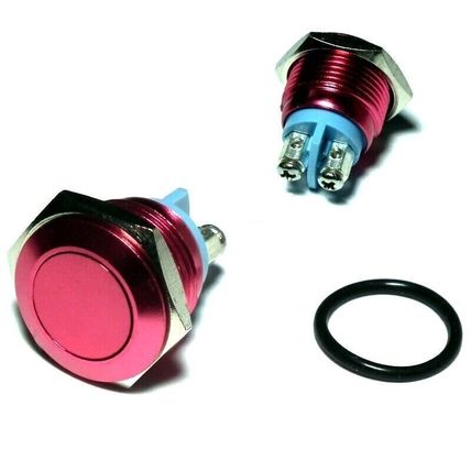 1 x metal momentary push button switch ideal horn starter 12v 19mm uk seller
