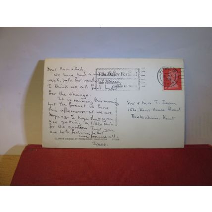 CLAPPER BRIDGE, POSTBRIDGE, DARTMOOR, DEVON used vintage postcard 1969 pm =