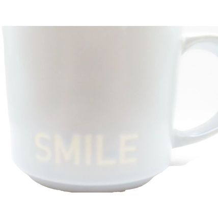 Smile Grey Mug Ceramic 8.5 CM Microwave & Dishwasher Safe Gift Tableware