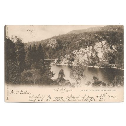 Postcard UK Scotland Perthshire Loch Katrine above pier Tucks undivided 1902