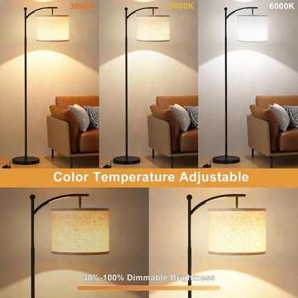Ambimall 60" Floor Lamp with Remote Control and Stepless Dimmable Bulb, Colors T
