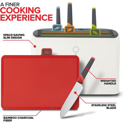 Modern Innovations Smart Cutting Boards and Knife Set, Self Cleaning Cutting Boa