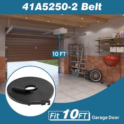 Upgrade 41A5250-2 41AB050-2 Belt for 10Ft High Garage Door, 308" Garage Door Ope