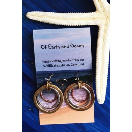 Silvery Vintage Triple Circle Alloy Hook Earrings