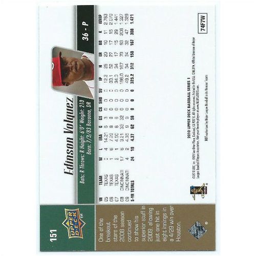 2010 Upper Deck - #151 - Edinson Volquez
