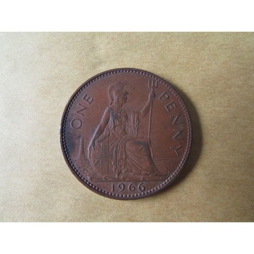 1966 QUEEN ELIZABETH II ONE PENNY - COIN - 1 FREE POST. L