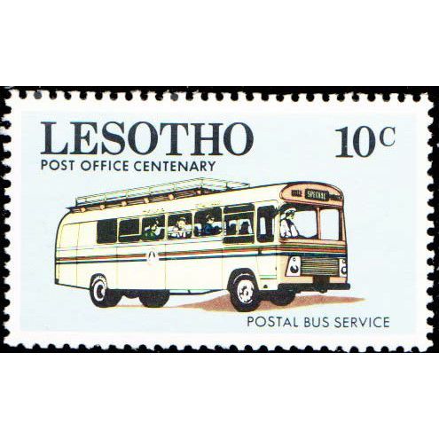 Lesotho QEII 1972 PO Centenary 10c Postal Bus Unmounted Mint NHM SG 220 stamp