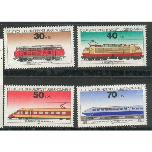 Germany 1975 - SG1729-32 - Youth Welfare - Railway Locomotives (unused)