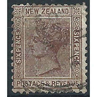 New Zealand 1882 SG191 6d Brown Die I Fine Used . ...