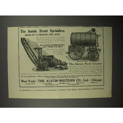 1911 Austin Street Sprinkler, Aurora Rock Crusher Ad