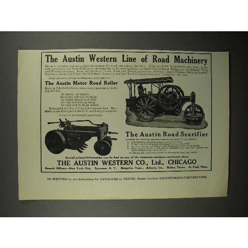 1911 Austin Motor Road Roller, Road Scarifier Ad