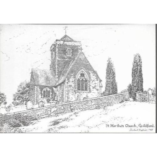 Guildford, Surrey - St. Martin's Church - art card c.1970s