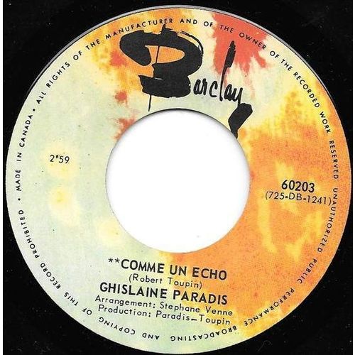 Ghislaine Paradis - Barclay # 60203 - 7 pouces, 45 tours