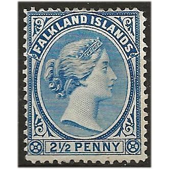 Falkland Islands 1894 SG30 2 1/2d Ultramarine Mounted Mint . . .. .