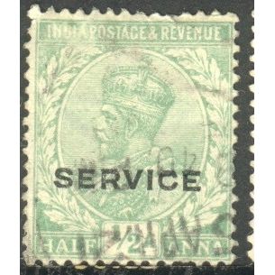 India 1912 - SG O76 - KGV ½a green (SERVICE) used 20