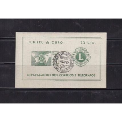 1967 Brazil 15ct 50th Lions Int. Anniversary Sheet First Day Cancel SG1172