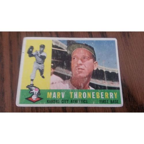 1960 Topps Card # 436 Marv Throneberry Fair (1.5) Kansas City Athletics